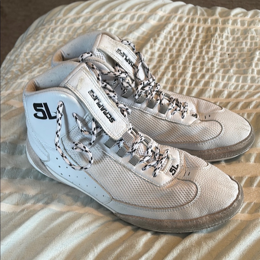 White and Black Wrestling Shoes